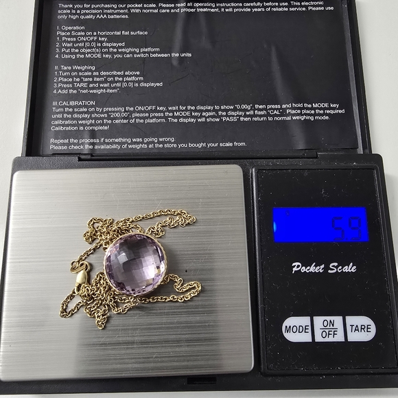 14K Gold Amethyst Solitaire Necklace – A Whisper of Elegance - Picture 10 of 10